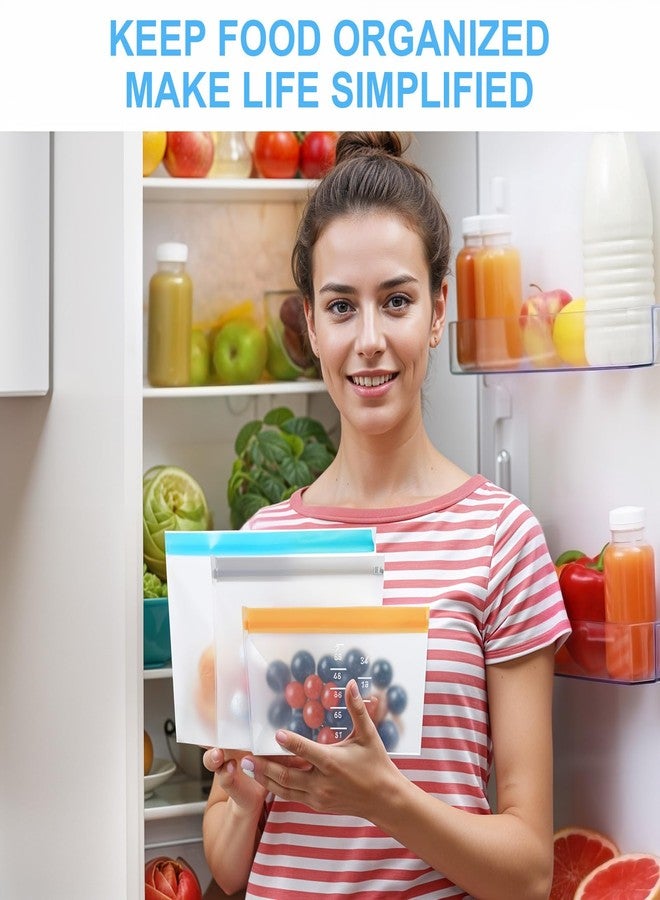 Sibba Reusable Bags 32 PCS Food Containers Sets Freezer Snack Packs Stashe Storage Bag Zip Top Containers Sandwich Food Lunch Washable Lock Plastic Pouches Storage Solution for Snacks Keep Freshness - Image 2