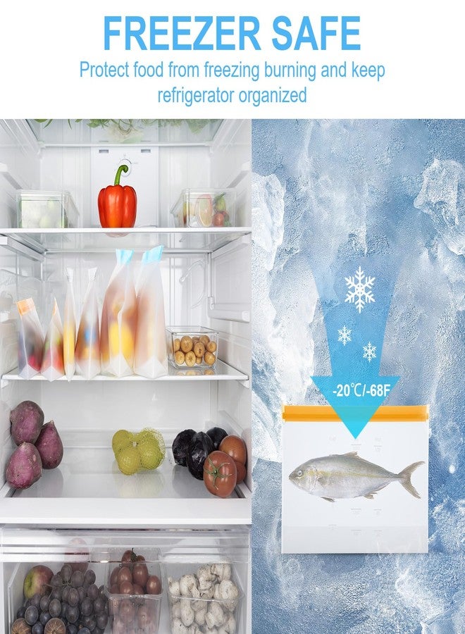 Sibba Reusable Bags 32 PCS Food Containers Sets Freezer Snack Packs Stashe Storage Bag Zip Top Containers Sandwich Food Lunch Washable Lock Plastic Pouches Storage Solution for Snacks Keep Freshness - Image 5