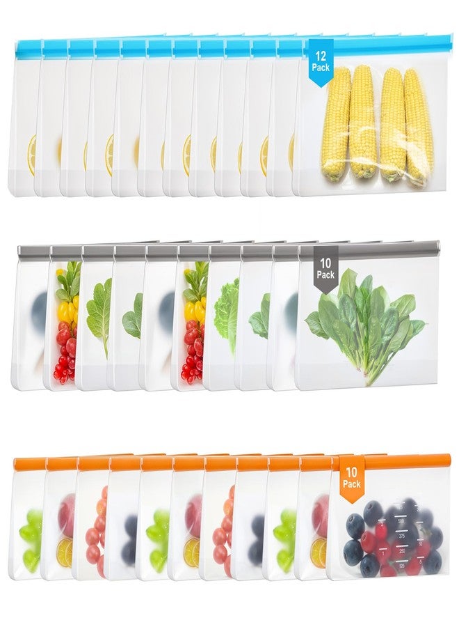 Sibba Reusable Bags 32 PCS Food Containers Sets Freezer Snack Packs Stashe Storage Bag Zip Top Containers Sandwich Food Lunch Washable Lock Plastic Pouches Storage Solution for Snacks Keep Freshness - Image 1
