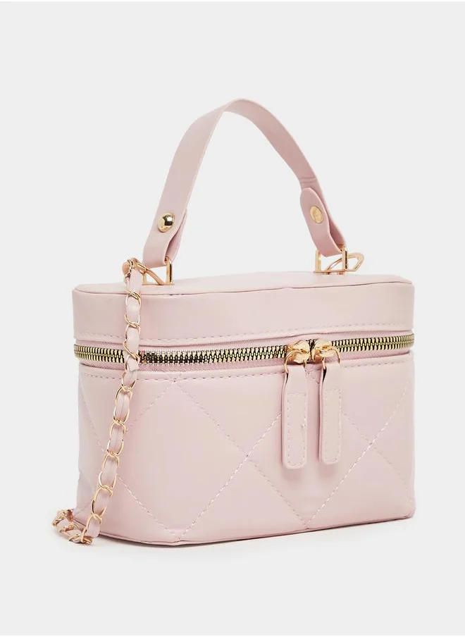 Styli Quilted Design Bucket Crossbody Bag