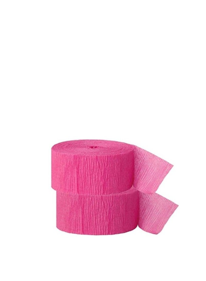 Terabyte 6 PCS  Pink Crepe Streamer roll Theme My Party Crepe Paper Crepe Paper Streamer (6 Piece) - Party Supplies for Parties, Baby Shower, Bridal Shower (Pink) - Image 1