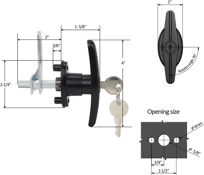 Truck Lock: Black Zinc Alloy Corrosion Resistant - Adjustable Cam Lock Direction Double Symmetrical Protection for RV Trailer Pickup Truck Cover Door Installation - Image 3