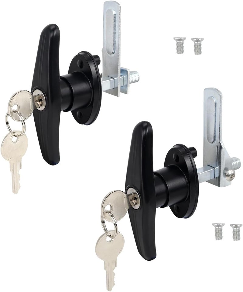 Truck Lock: Black Zinc Alloy Corrosion Resistant - Adjustable Cam Lock Direction Double Symmetrical Protection for RV Trailer Pickup Truck Cover Door Installation - Image 2