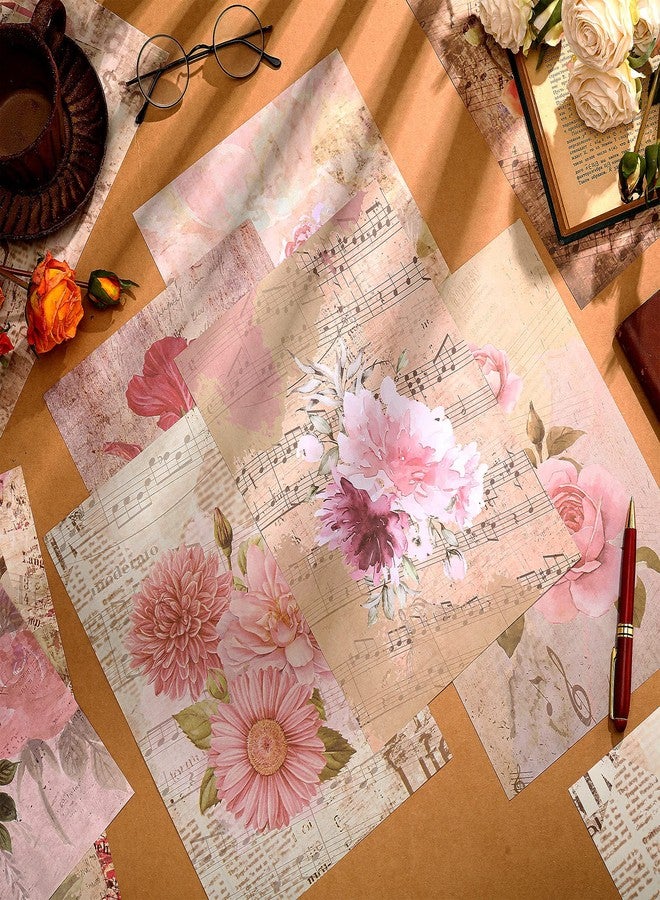 PerKoop 48 Sheets Decoupage Paper for Furniture 8.3 x 11.7 Inches Vintage Flower Paper Decorative Decoupage Supplies Floral Decoupage Decor for Crafts Scrapbook, 12 Styles, Exquisite - Image 3