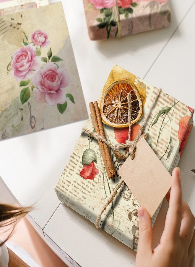 PerKoop 48 Sheets Decoupage Paper for Furniture 8.3 x 11.7 Inches Vintage Flower Paper Decorative Decoupage Supplies Floral Decoupage Decor for Crafts Scrapbook, 12 Styles, Exquisite - Image 5