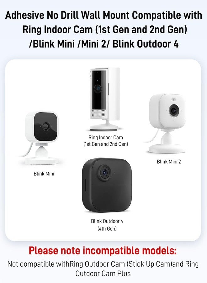 حامل لاصق قوي ومتين لكاميرا Ring الداخلية (الجيل الأول والثاني) وكاميرا Blink، بدون حفر، عبوة من قطعتين. - Image 2