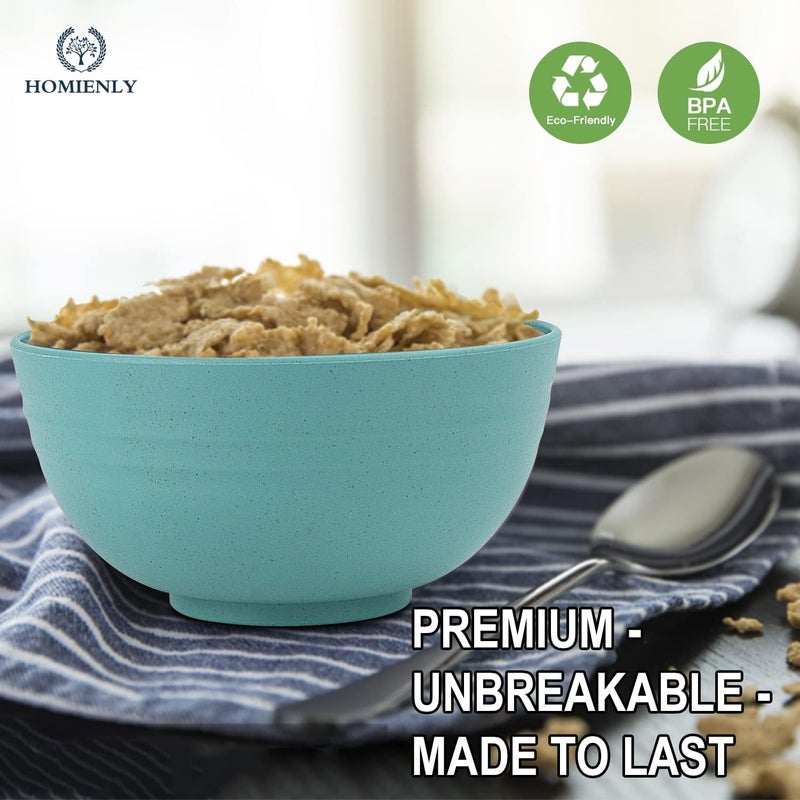 Homienly Bowls for Kitchen Cereal Bowls Wheat Straw Bowls 8 PCS Unbreakable Lightweight Bowl Set Microwave and Dishwasher Safe BowlReusable Bowl for Serving SoupOatmealRamenSaladMulti 26 OZ - Image 4