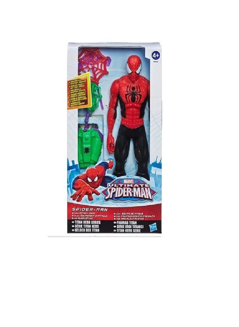 HASBRO - GAMING لعبة مجسمات أكشن من سلسلة مارفل تيتان هيرو سبايدرمان مع معدات هجوم الجوبلن مقاس 11 بوصة - Image 1