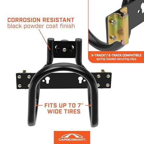 CargoSmart Motorcycle Wheel Chock — Connects to X-Track and E-Track Systems — Fits Up to 7” Wide Tires - Image 4