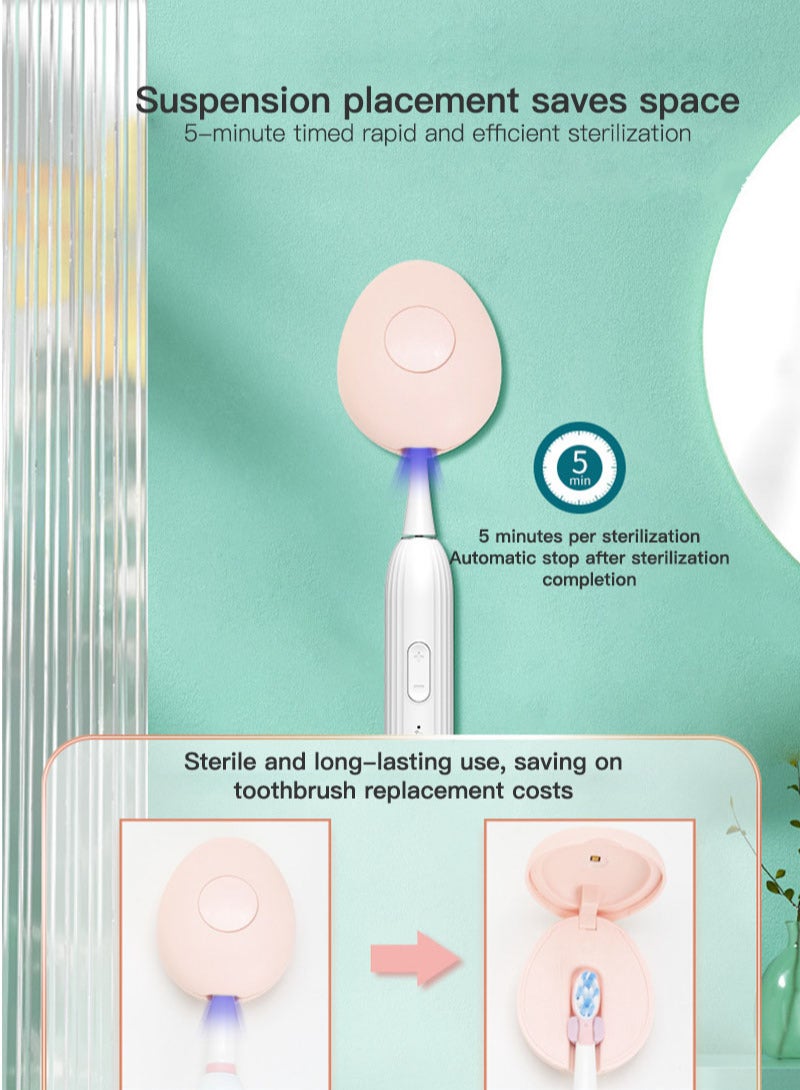 Sharpdo Toothbrush Sanitizer, UVC Toothbrush Sterilizer Covers with Holder, Rechargeable Travel Home Toothbrush Cleaner Case for All Electric and Manual Toothbrushes - Image 5