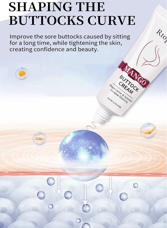 RtopR Mango Buttock Cream - Natural Plant Essence Can Deeply Moisturize, Relieve The Pain Of Sitting Buttocks, Tighten And Lift The Skin, And Shape The Ideal Curve Buttock Cream 40g - Image 2