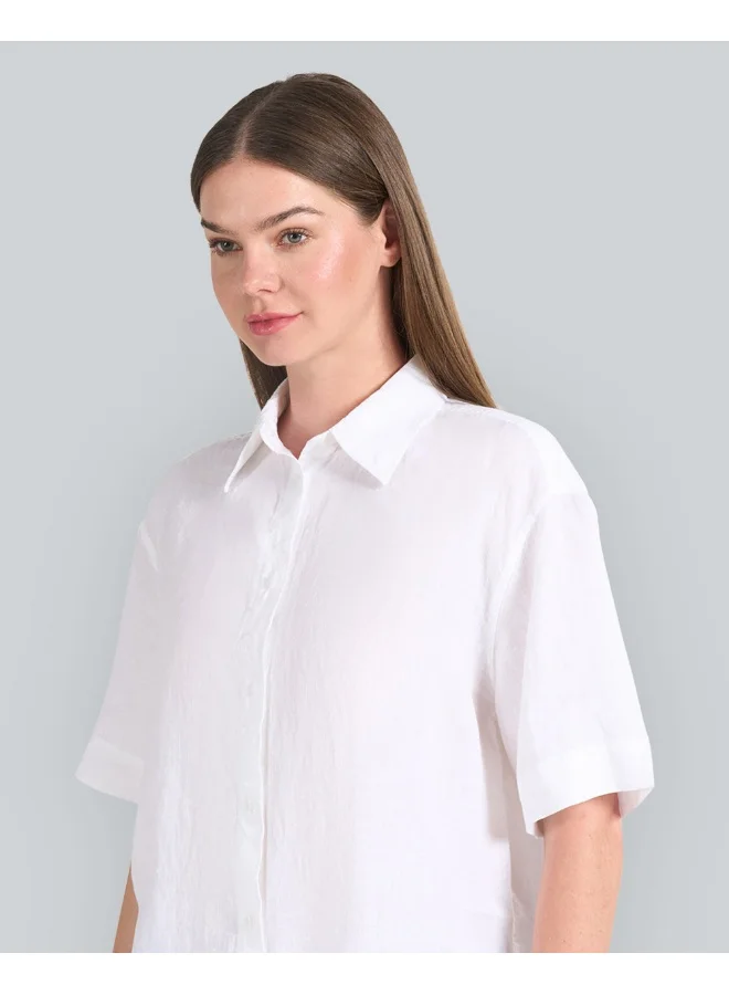 GANT Relaxed Fit Linen Short Sleeve Shirt