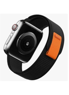 Generic Sporty Strength Trail Loop Band Compatible With Apple Watch 44/45mm, Nylon Sport IWatch Series Nike+ Sports Edition Black  - Image 1