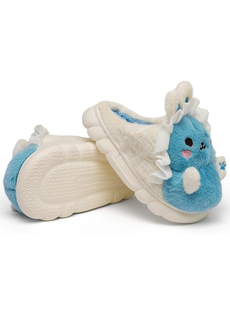 Lucky Kids Winter House Slippers for Kids with Adorable Rabbit Design Soft Warm Shoes Comfy Home Furry Slippers for Kids - Image 1