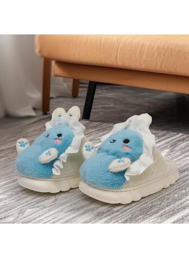 Lucky Kids Winter House Slippers for Kids with Adorable Rabbit Design Soft Warm Shoes Comfy Home Furry Slippers for Kids - Image 5