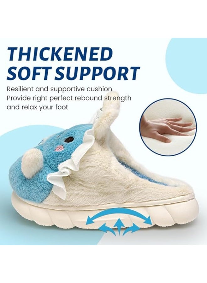 Lucky Kids Winter House Slippers for Kids with Adorable Rabbit Design Soft Warm Shoes Comfy Home Furry Slippers for Kids - Image 3
