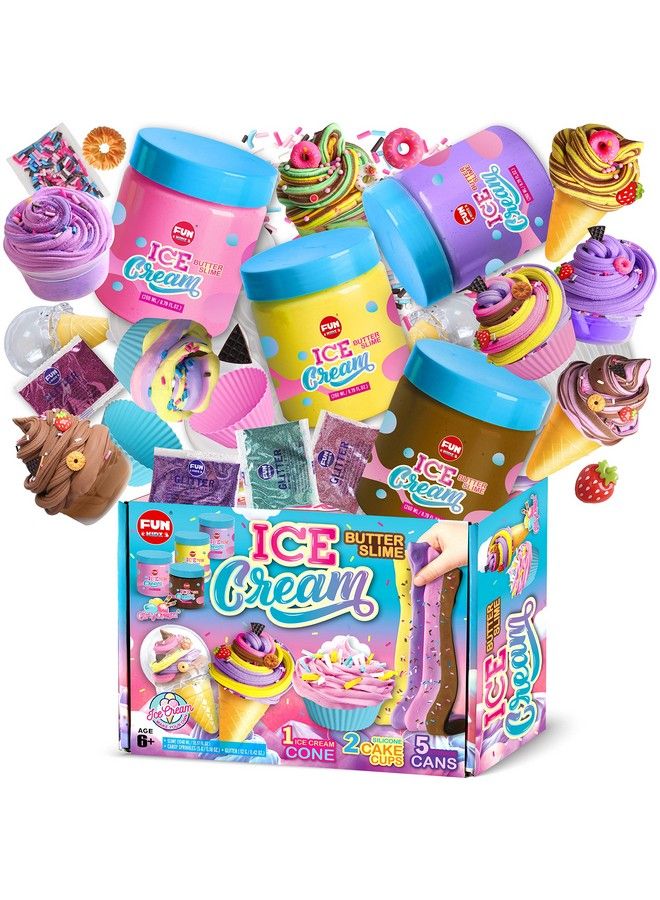 FUN KIDZ 35.16 Fl Oz Butter Slime Pack Funkidz Fluffy Ice Cream Slime Kit For Girls 68 Premade 1040 Ml Slime Toys Birthday Gifts Party Favor For Kids Age 612 - Image 2
