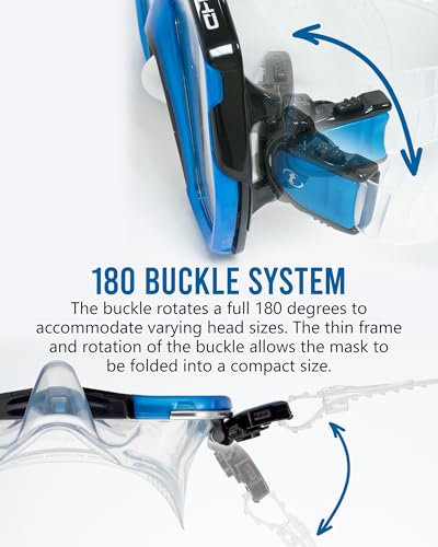 TUSA M-1001 Freedom HD Scuba Diving Mask, Cobalt Blue - Image 4