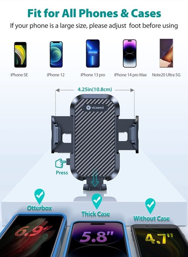 VICSEED Ultra Stable Car Phone Holder Mount Vent, [Upgrade 100% Won't Fall & Break] 2 in 1 Air Vent Phone Mount for Car Easy Clamp Cell Phone Holder Car for iPhone 14 13 12 Pro Max Mini All Phones - Image 5
