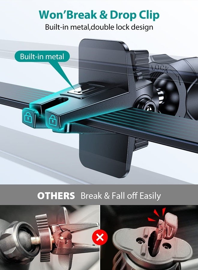 VICSEED Ultra Stable Car Phone Holder Mount Vent, [Upgrade 100% Won't Fall & Break] 2 in 1 Air Vent Phone Mount for Car Easy Clamp Cell Phone Holder Car for iPhone 14 13 12 Pro Max Mini All Phones - Image 4