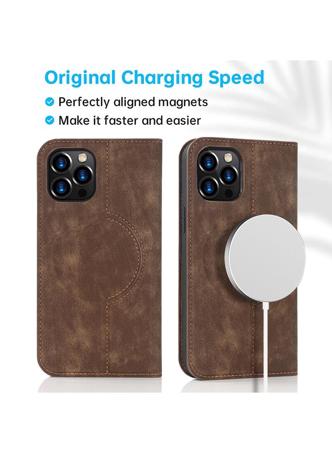 زبون جراب هاتف جلدي ماج سيف مع شحن لاسلكي لهاتف iPhone 12 Pro Max - Image 3