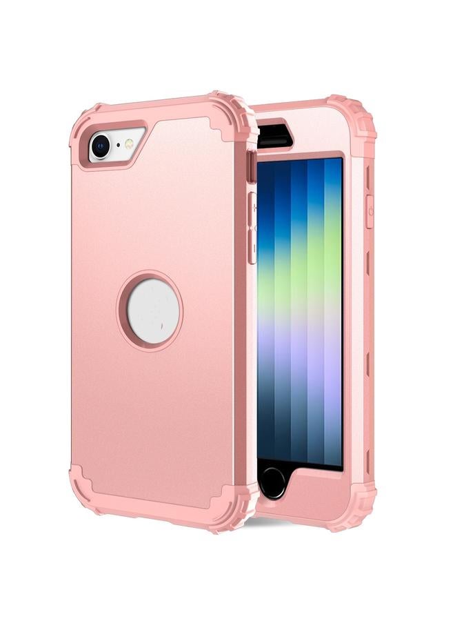 S-TOP Case For iPhone SE 2022 / SE 2020 Silicone + PC Three-piece Anti-drop Mobile Phone Protection Back Cover - Image 1
