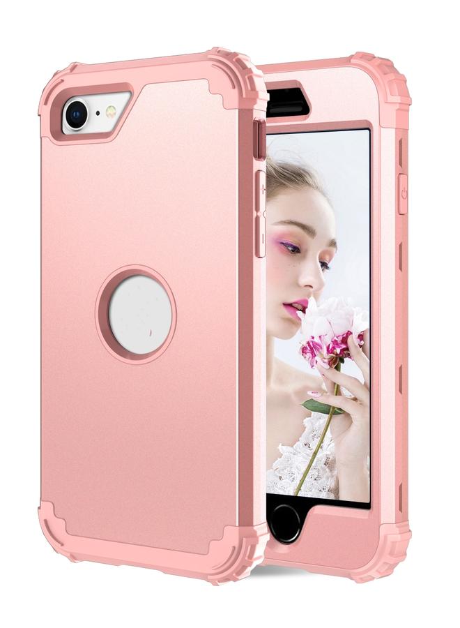 S-TOP Case For iPhone SE 2022 / SE 2020 Silicone + PC Three-piece Anti-drop Mobile Phone Protection Back Cover - Image 2