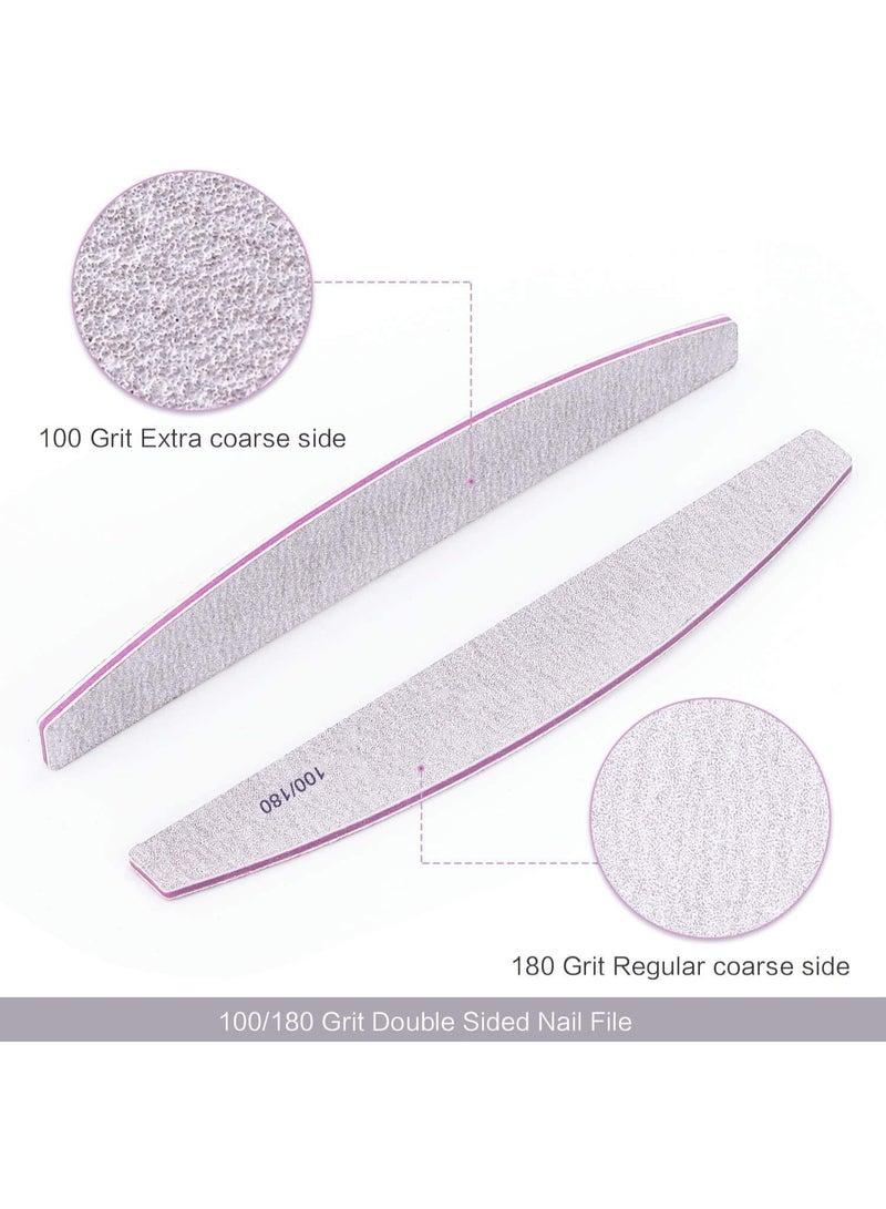 مانفيك 25 قطعة من ملفات الأظافر بحبيبات 100/180 وألواح صنفرة مزدوجة الجوانب ومبردات أظافر قابلة لإعادة الاستخدام للأظافر الأكريليك وأدوات مانيكير احترافية للأظافر الطبيعية وأظافر الأكريليك ولوازم المنزل والصالون - Image 4