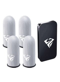 FlyDigi 2 Pair Gaming Finger Gloves Paired, Sweat-Absorbent Odorless Breathable Touch Screen Finger Cots, Esports Finger Cover, 0.3MM Fiber Without Seams Finger Cot Black/White (with Box)  - Image 1