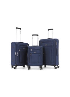 SONADA Softside Luggage Spinner Trolley Bag 3 Pieces Set,Navy (S-20",M-24",L-28")  - Image 1