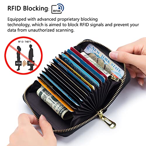 imeetu Rfid Credit Card Holder,Genuine Leather Businese Card Case,Rfid Blocking Wallet for Women & Men(Pro - Light purple) - Image 5