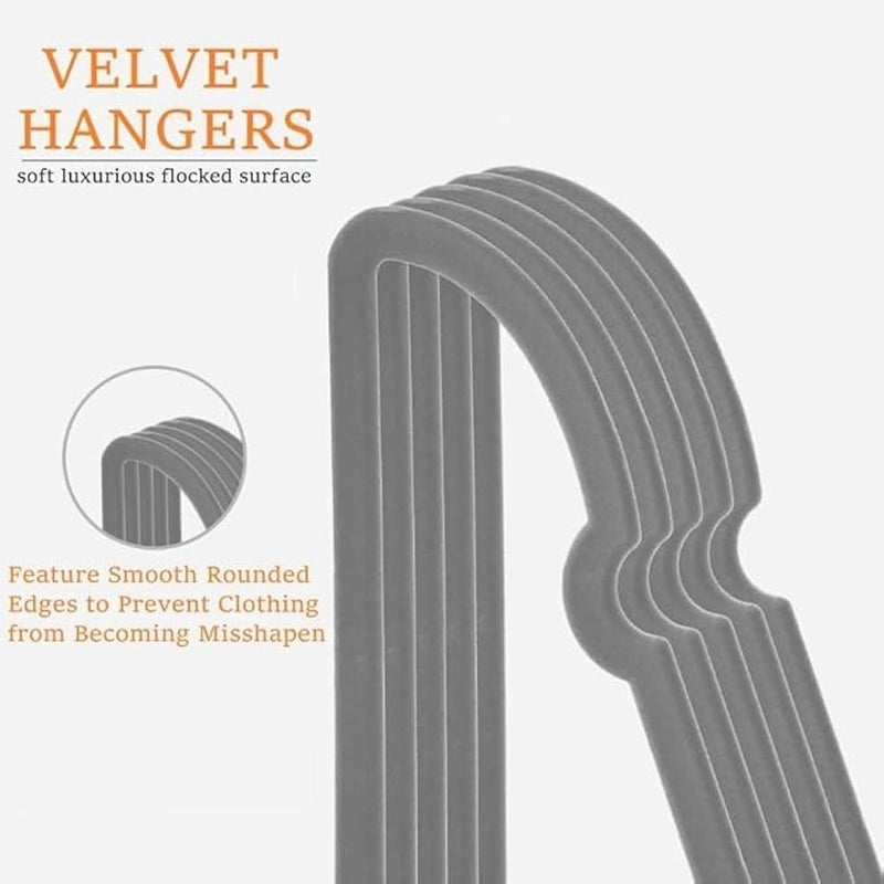Clothes Hangers Set Of 5 Chamois Finish With Stainless Steel Hook, Non Slip Heart Shape Design, Durable Wardrobe Hangers For Shirts Dresses And Daily Use (Grey) - Image 2