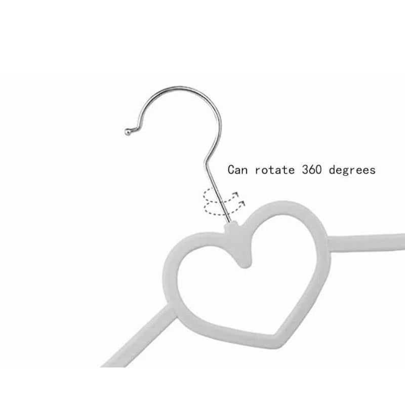 Clothes Hangers Set Of 5 Chamois Finish With Stainless Steel Hook, Non Slip Heart Shape Design, Durable Wardrobe Hangers For Shirts Dresses And Daily Use (Grey) - Image 3