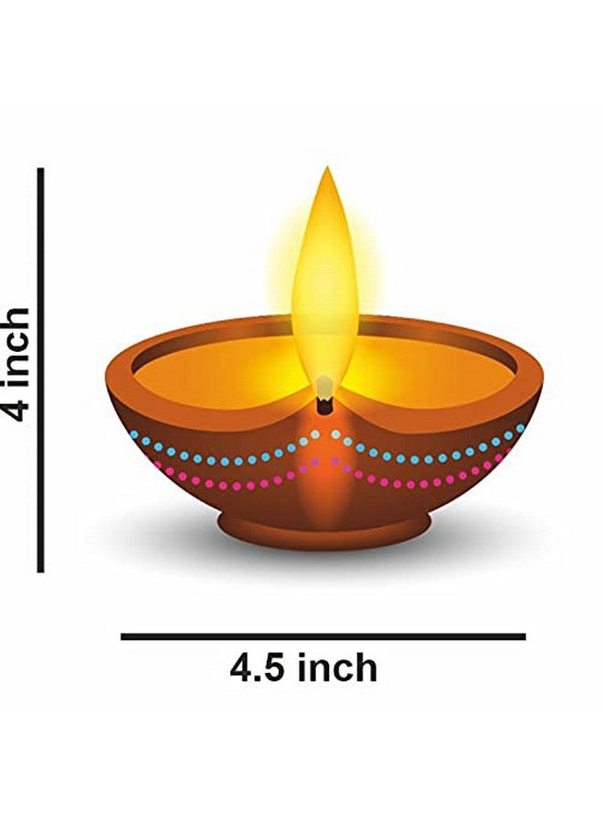 CVANU CVANU Beautiful Diwali Diya Vinyl Wall Sticker for Diwali Decoration Multicolor(Pack of 50) - Image 5