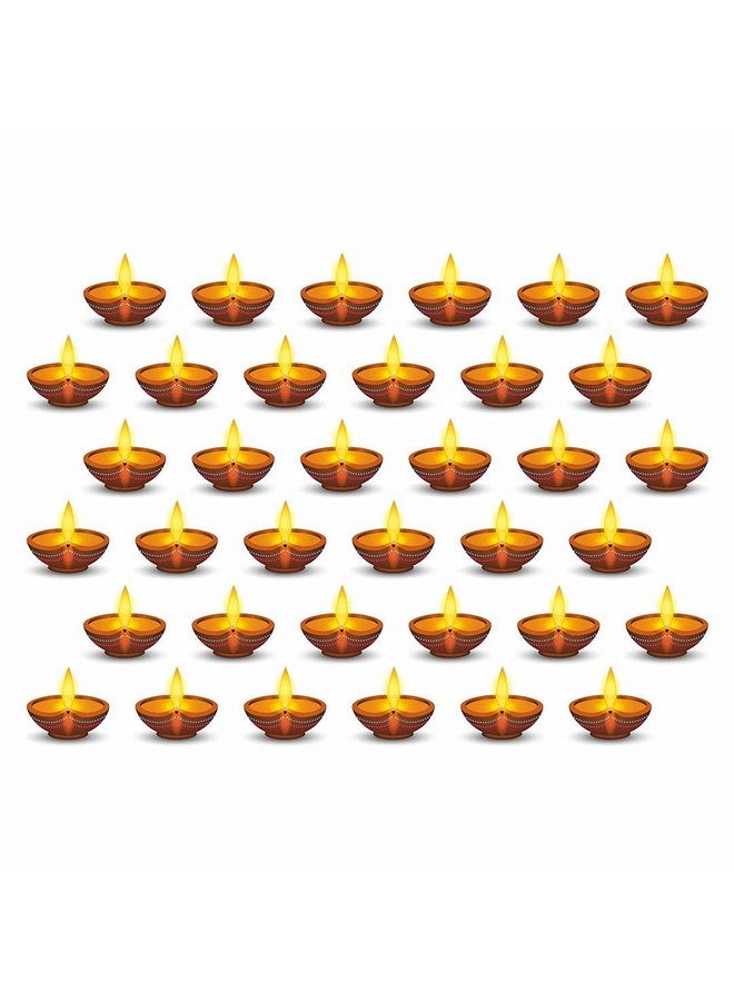 CVANU CVANU Beautiful Diwali Diya Vinyl Wall Sticker for Diwali Decoration Multicolor(Pack of 50) - Image 1