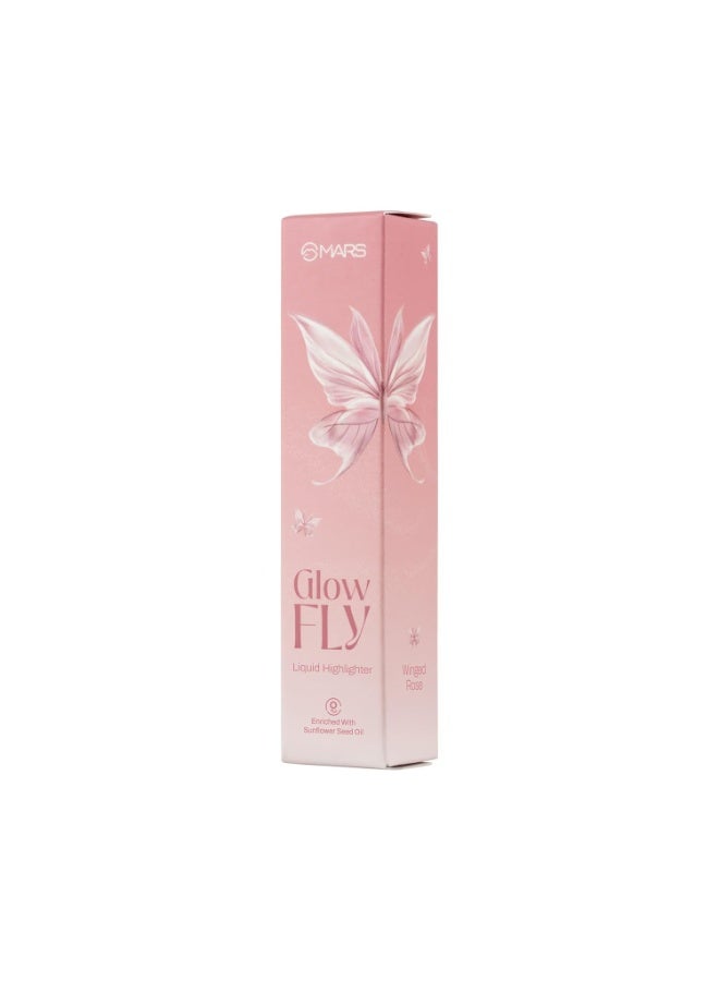 MARS Glow Fly Liquid Highlighter (10 ml) (01-WINGED ROSE) | Enriched With Sunflower Seed Oil | Radiant Glow | No Chunky Particles | Light-Weight & Long-Lasting | Ultra Blendable Formula - Image 3