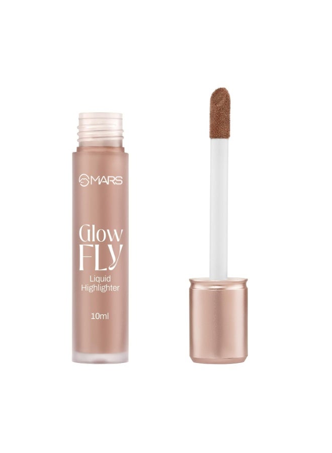 MARS Glow Fly Liquid Highlighter (10 ml) (01-WINGED ROSE) | Enriched With Sunflower Seed Oil | Radiant Glow | No Chunky Particles | Light-Weight & Long-Lasting | Ultra Blendable Formula - Image 2