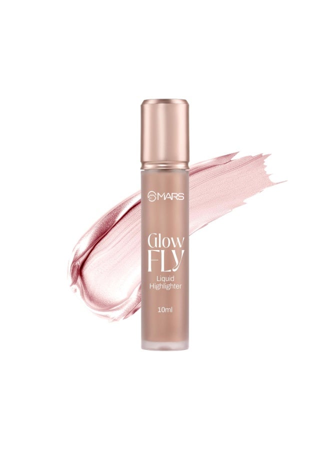 MARS Glow Fly Liquid Highlighter (10 ml) (01-WINGED ROSE) | Enriched With Sunflower Seed Oil | Radiant Glow | No Chunky Particles | Light-Weight & Long-Lasting | Ultra Blendable Formula - Image 1