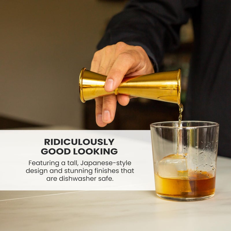 A Bar Above Premium Japanese Jigger, With 8 Measurements Inside, Professional and Heavy Duty, 304 Stainless Steel Cocktail Double Jigger for Bartending, 1 Pack, Stainless Steel - Image 5