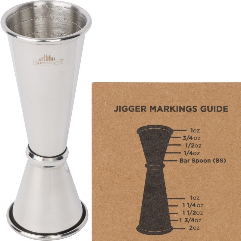 A Bar Above Premium Japanese Jigger, With 8 Measurements Inside, Professional and Heavy Duty, 304 Stainless Steel Cocktail Double Jigger for Bartending, 1 Pack, Stainless Steel - Image 1