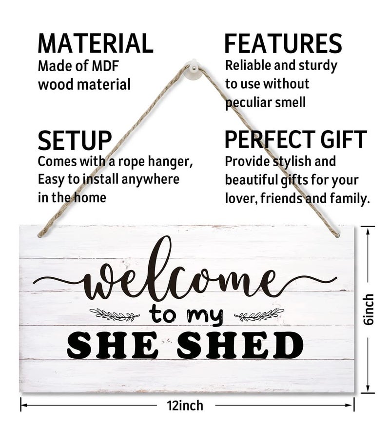 Razpah ريفي هي سقيفة ديكور ديكور طباعة الخشب لافتة الجدار معلقة Shed Room Sign Farmhouse Rustic Wall Decor Sign Gift Rustic Farmhouse Wall Decor - Image 3