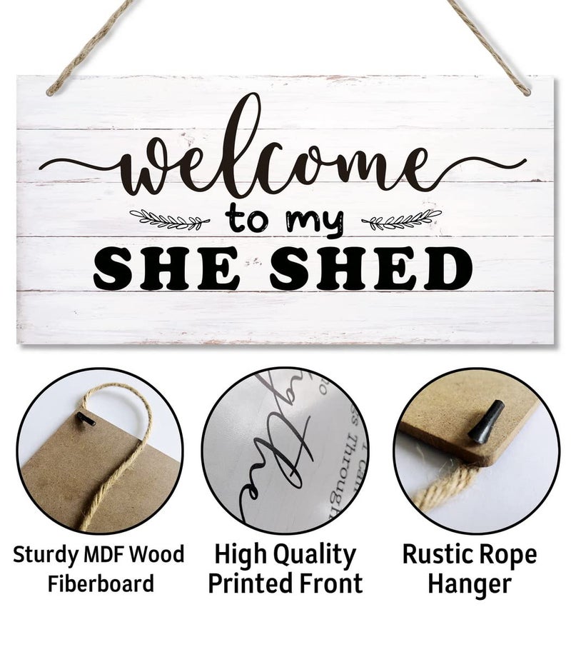 Razpah ريفي هي سقيفة ديكور ديكور طباعة الخشب لافتة الجدار معلقة Shed Room Sign Farmhouse Rustic Wall Decor Sign Gift Rustic Farmhouse Wall Decor - Image 5