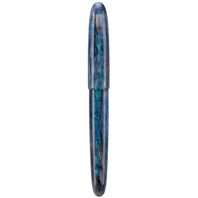 Asvine C80 Fountain Pen #8 Medium Nib Large Handcraft Pen with Converter Pen Box Collection Set (Light Blue Glitter) - Image 1