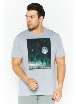Men Sportswear Fit Short Sleeves Outdoor T-Shirt, Grey
