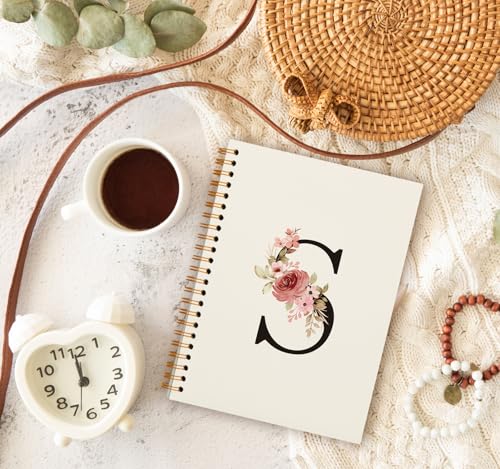 OXW Cute Personalized Custom Initial S Notebook, Cute Notebook Journal Customized Gifts for College Girls, Monogrammed Gifts for Women Teen Girls Friends, Cute Girly Gifts for Her Teenage Girls(5.5'' X 8.3'') - Image 3