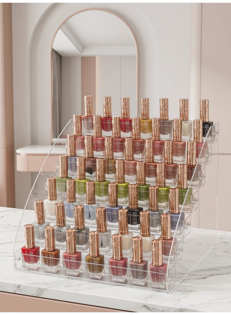 MEDOOSI 7 Tier Clear Display Stand Acrylic Home Display Rack Cosmetics Makeup Organizer Tiered Riser Toy Display Holder(Clear) - Image 1