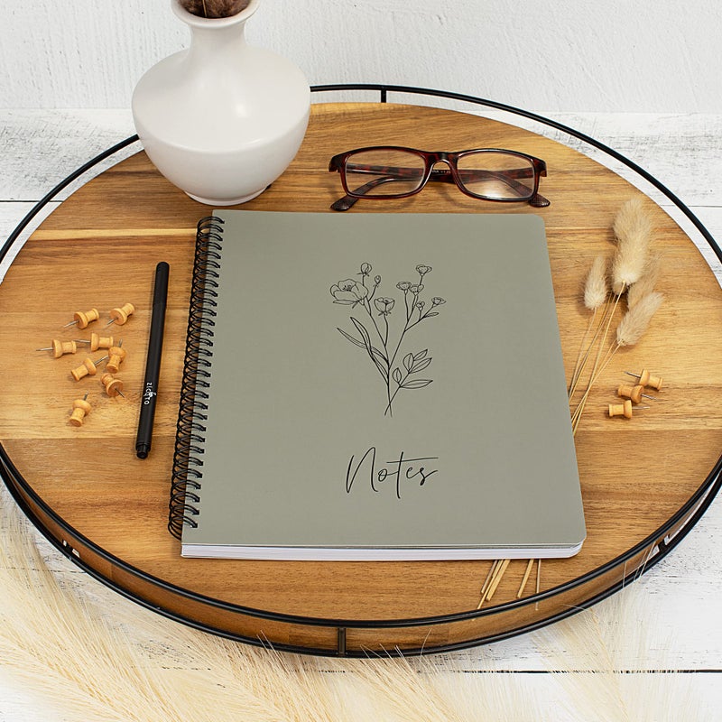 ZICOTO Aesthetic Spiral Notebook Journal For Women - Cute Dark Green 10.5" x 8.5" College Ruled Notebook With Large Pockets And Lined Pages - Perfect to Stay Organized and Boost Productivity at Work or - Image 3