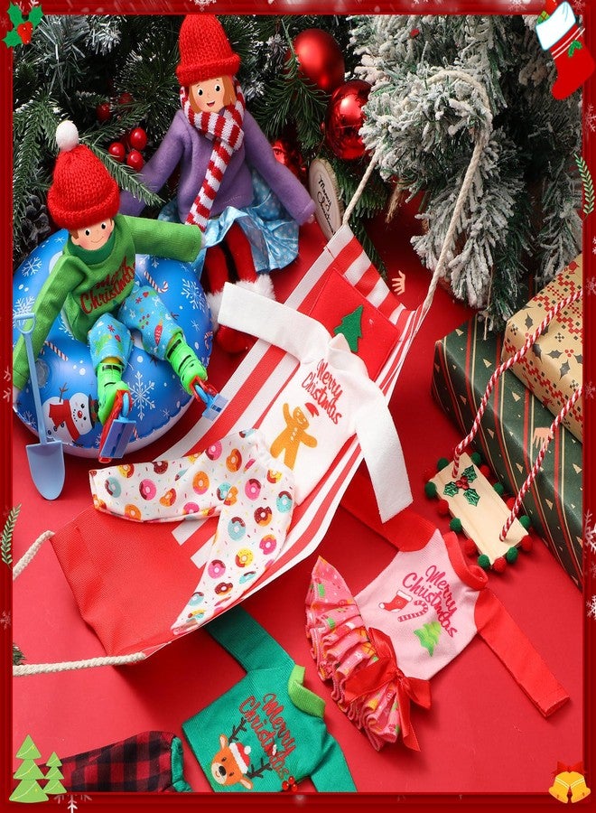Cutecrop 15 Pcs Christmas Doll Accessories Set Include Costume Swing Spade Scarf Glasses Skating Shoes Socks Hammock Red Hat PVC Swim Ring for Xmas Dolls(Cute) - Image 3