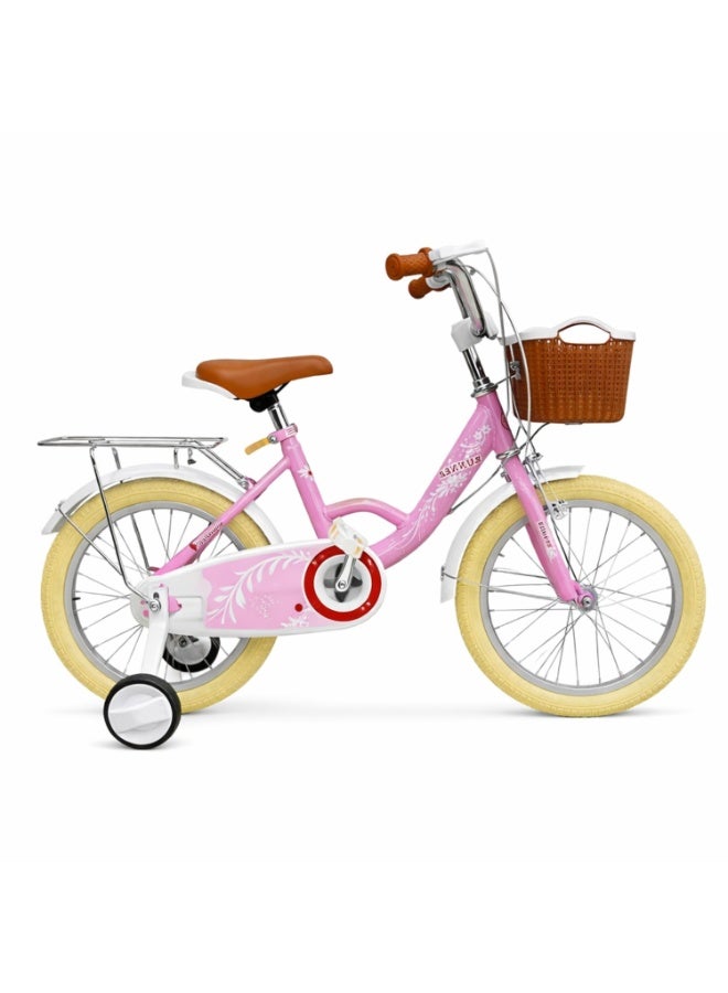 رانر بنات رنر بيرل 16 بوصة مع عجلات مساعدة، سلة أمامية وحامل خلفي - Image 1