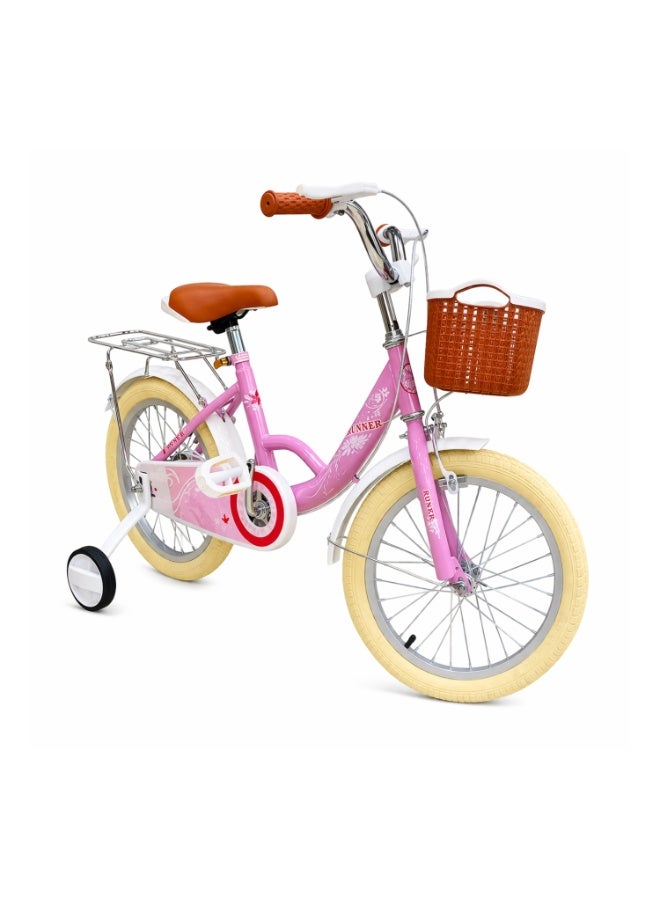 رانر بنات رنر بيرل 16 بوصة مع عجلات مساعدة، سلة أمامية وحامل خلفي - Image 2